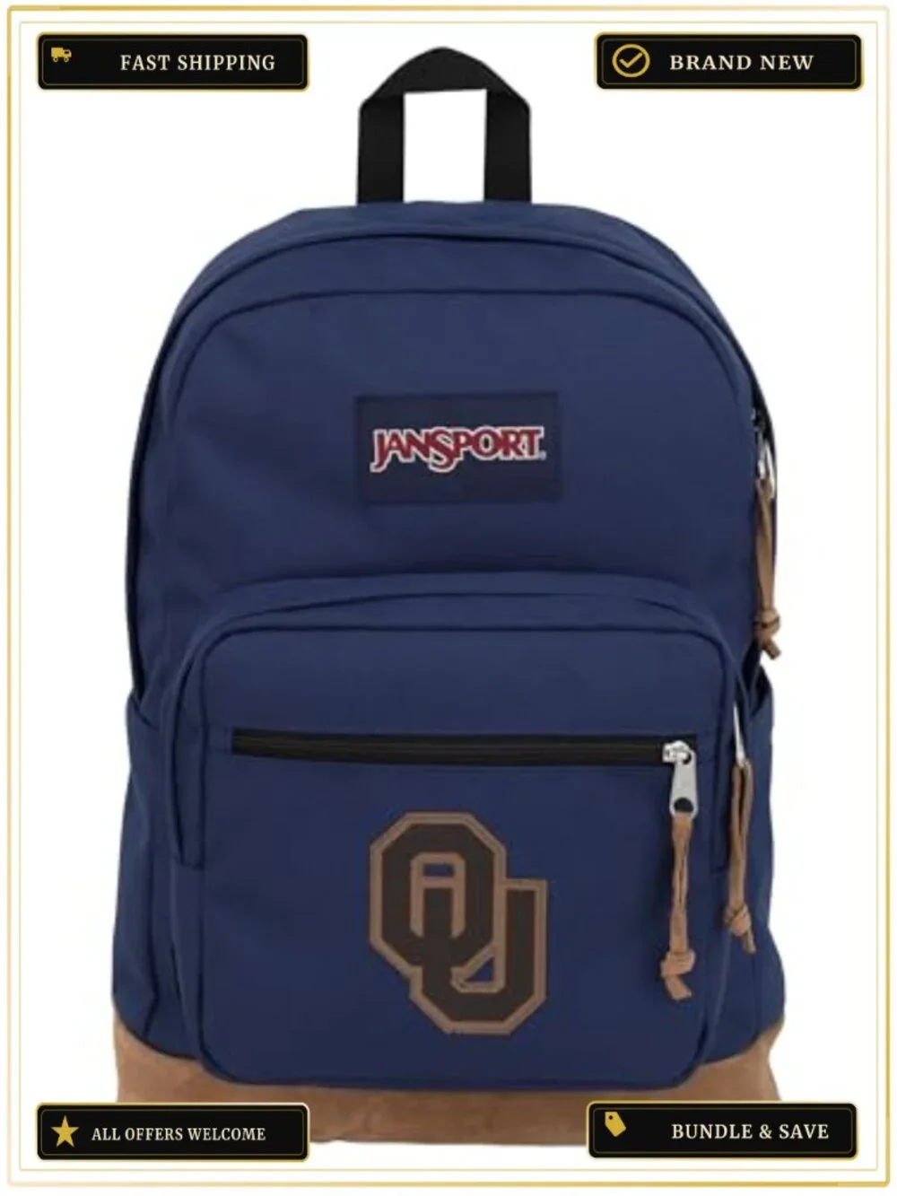 NCAA Oklahoma Sooners Right Pack Laptop Backpack, Padded 15-Inch Sleeve,